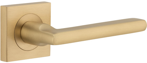 0458 - Baltimore Lever - Square Rose - Brushed Brass - Passage