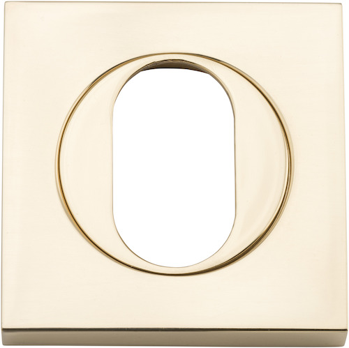 20100 - Oval Escutcheon -  Square - Polished Brass