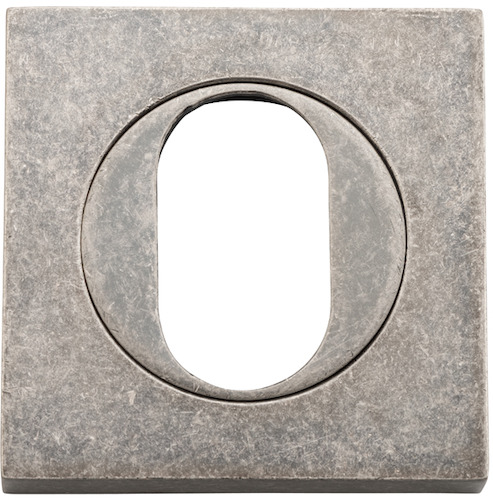 20107 - Oval Escutcheon -  Square - Distressed Nickel