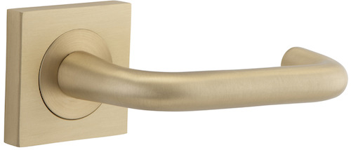 20366 - Oslo Lever - Square Rose - Brushed Brass - Passage