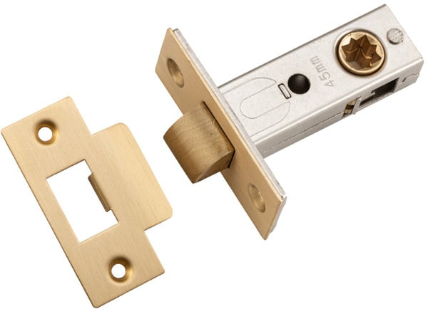 21498 - Hard Sprung Split Cam Tube Latch - 45mm Backset - Brushed Brass