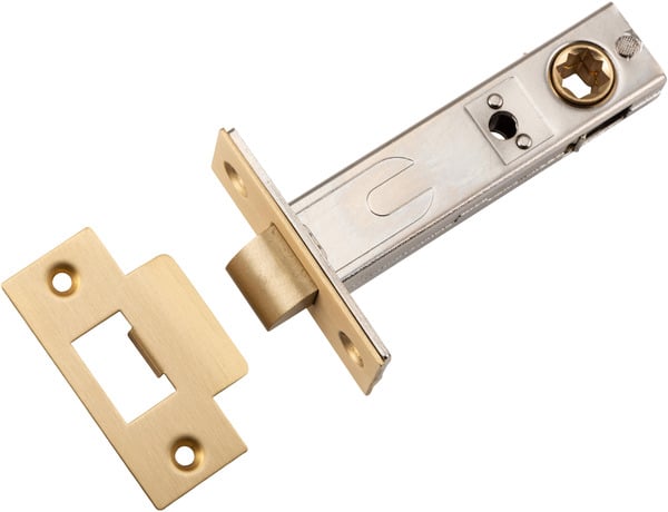 21500 - Hard Sprung Split Cam Tube Latch - 70mm Backset - Brushed Brass