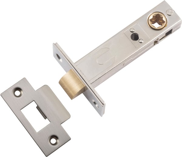 21509 - Hard Sprung Split Cam Tube Latch - 70mm Backset - Satin Nickel