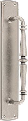 9347 - Sarlat Pull Handle on Backplate - Distressed Nickel