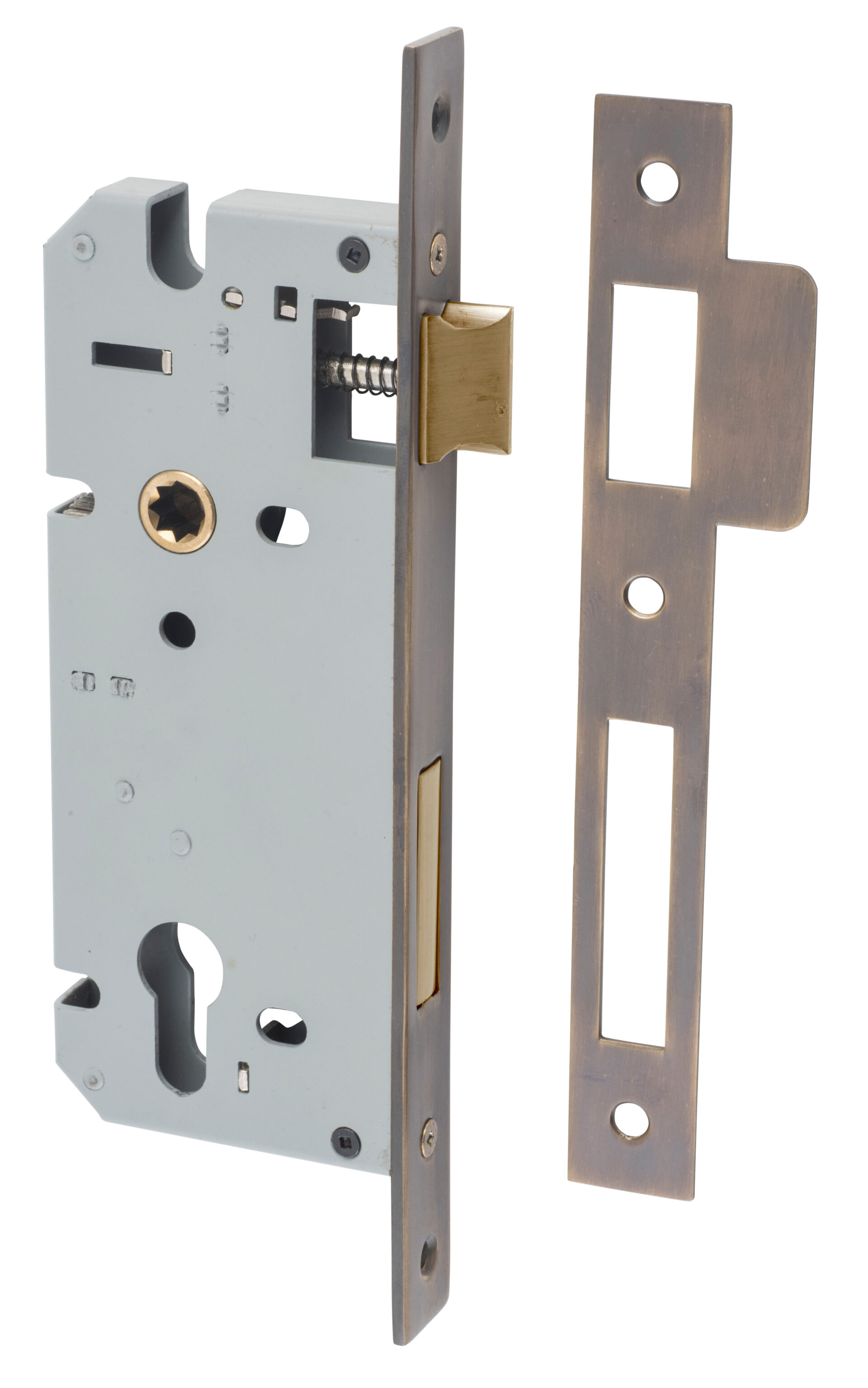 6034 - 85mm Euro Mortice Locks - 45mm Backset - Signature Brass
