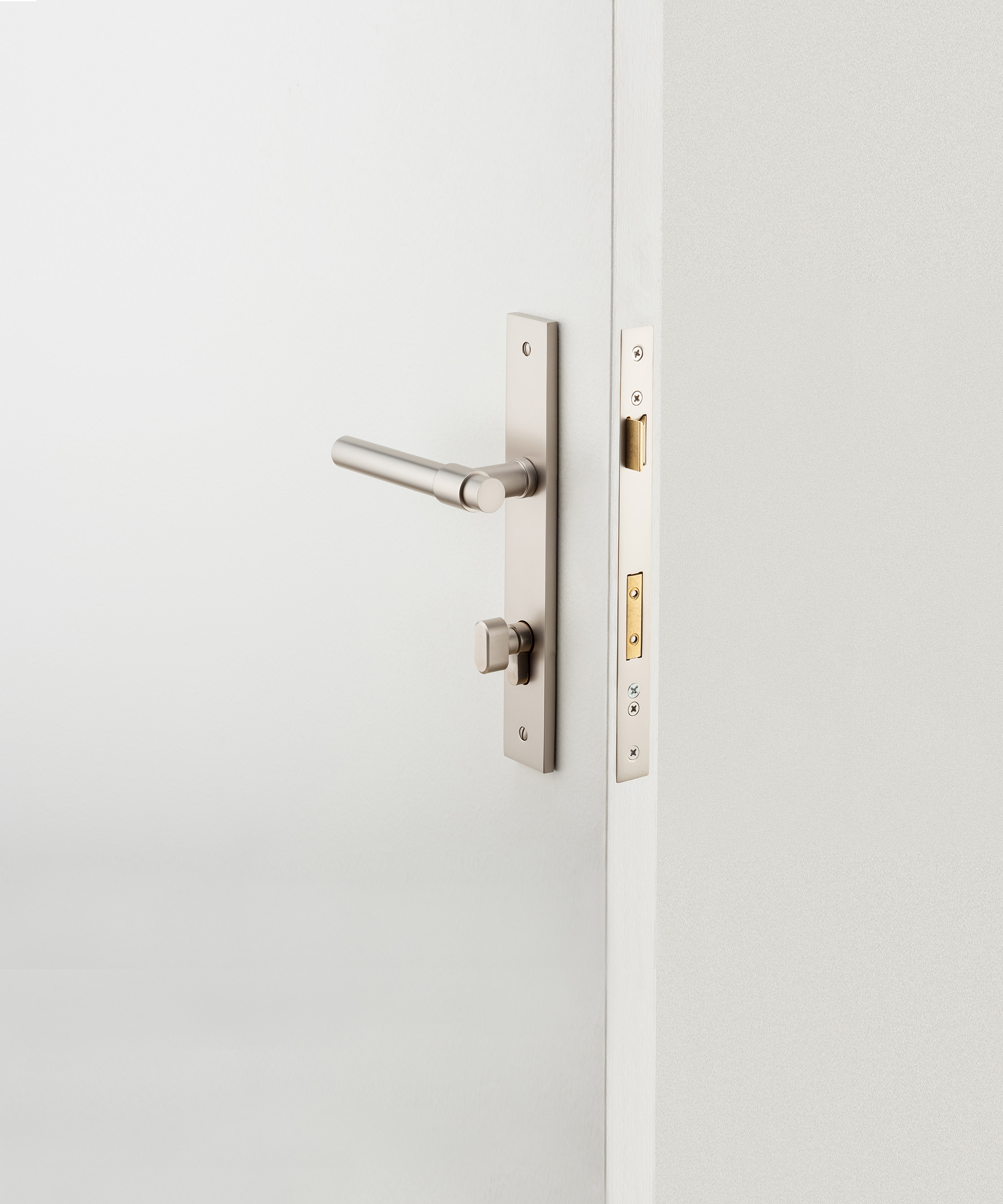13206KENTR60KT - Verona Lever - Rectangular Backplate Entrance Kit with High Security Lock - Brushed Brass - Entrance