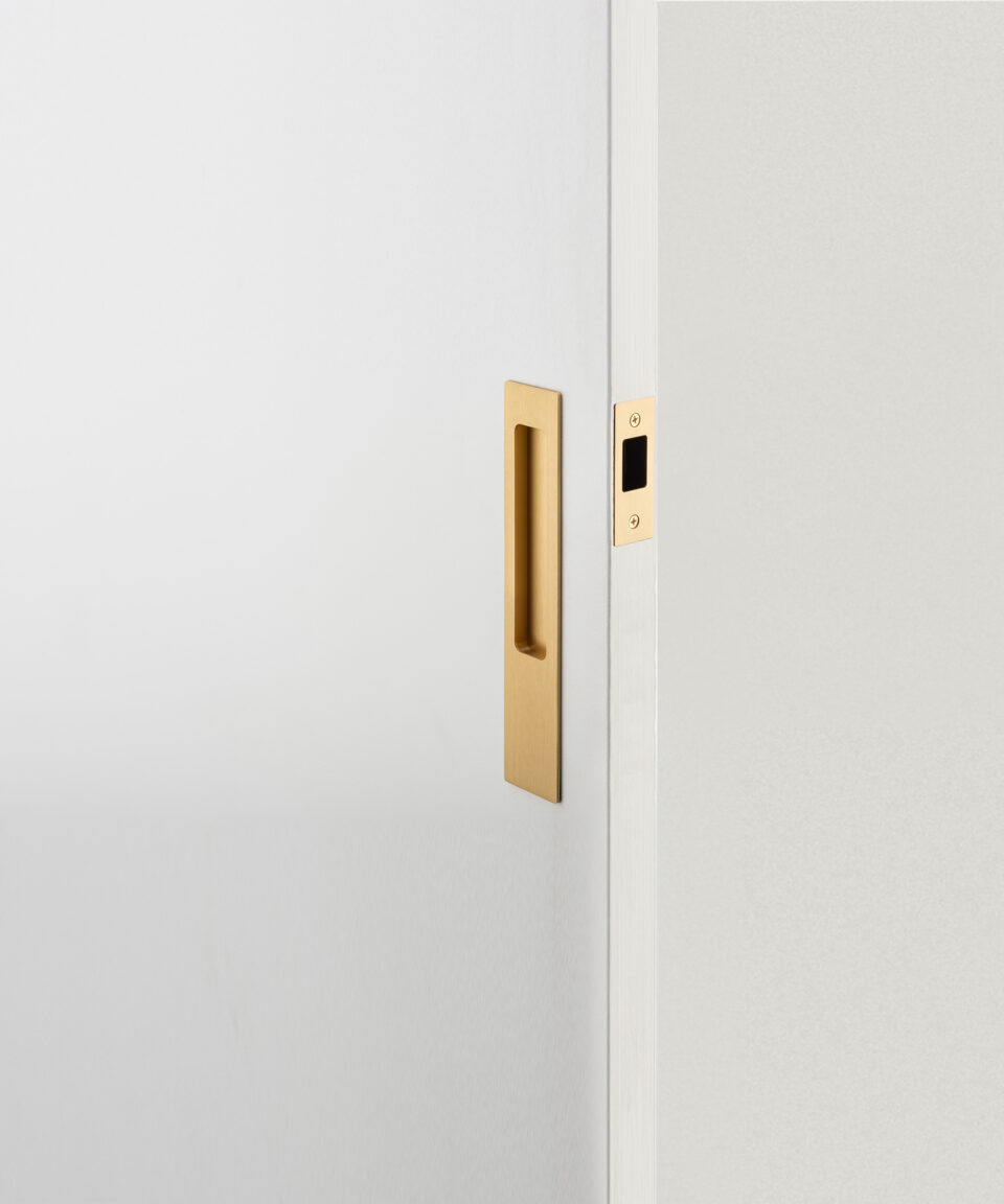 21416 - Rectangular Sliding Door Pull Passage Kit - Brushed Brass - Passage