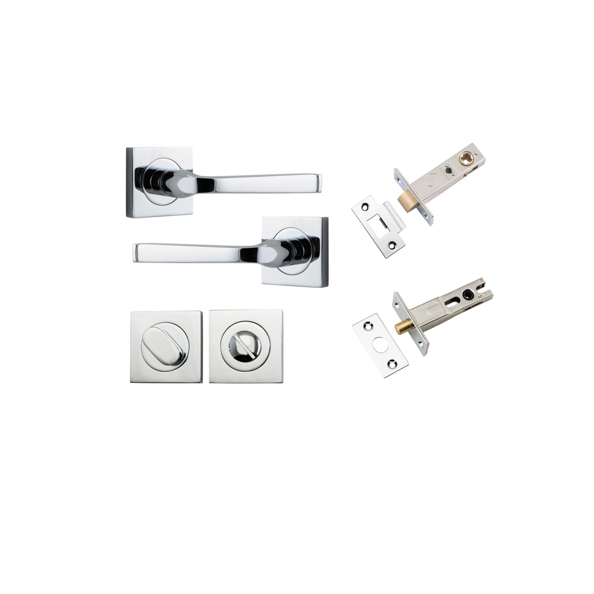 Annecy Lever - Square Rose Privacy Kit with Separate Privacy Turn