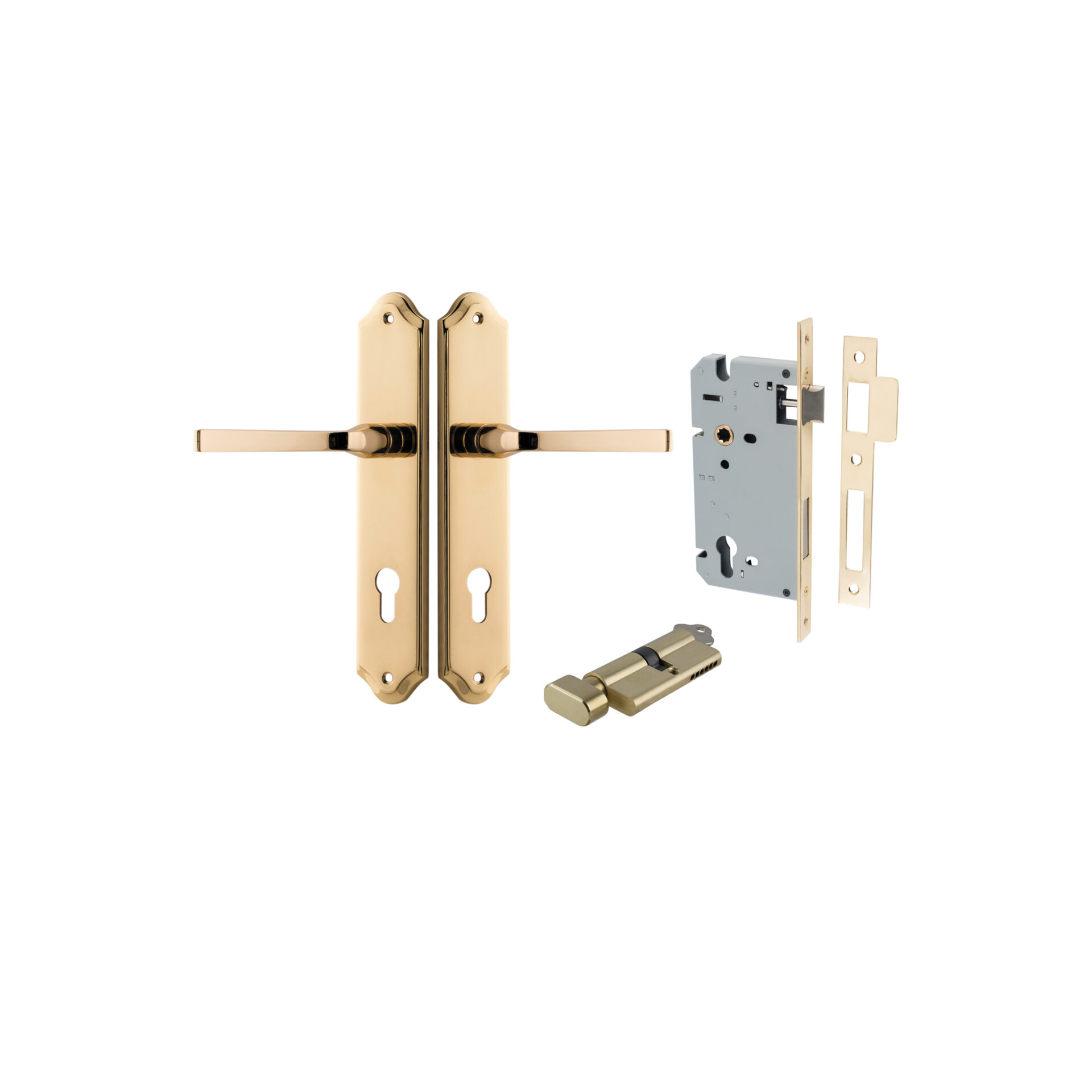 Annecy Lever - Shouldered Backplate Entrance Kit with High Security Lock