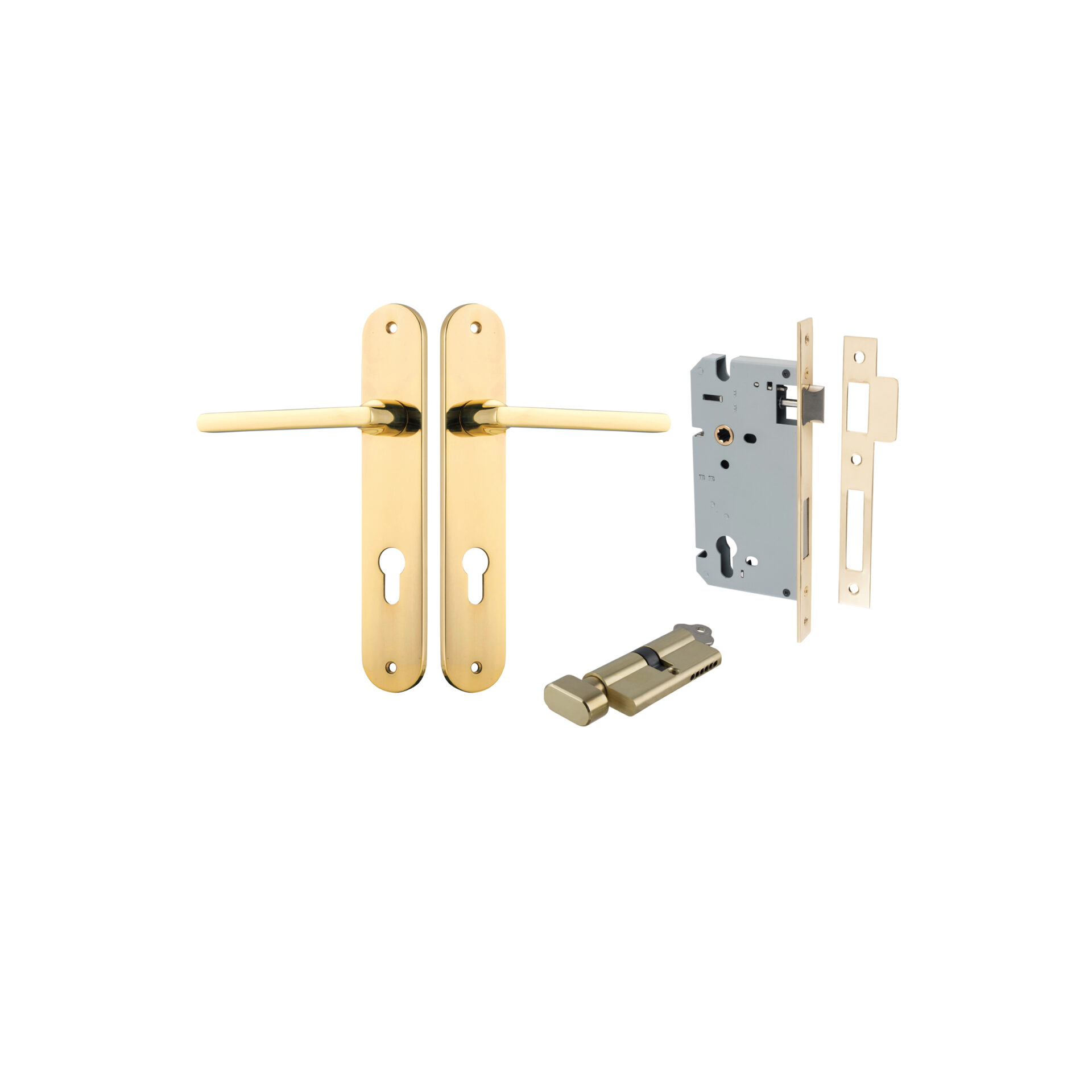 Baltimore Lever - Oval Backplate Entrance Kit with High Security Lock