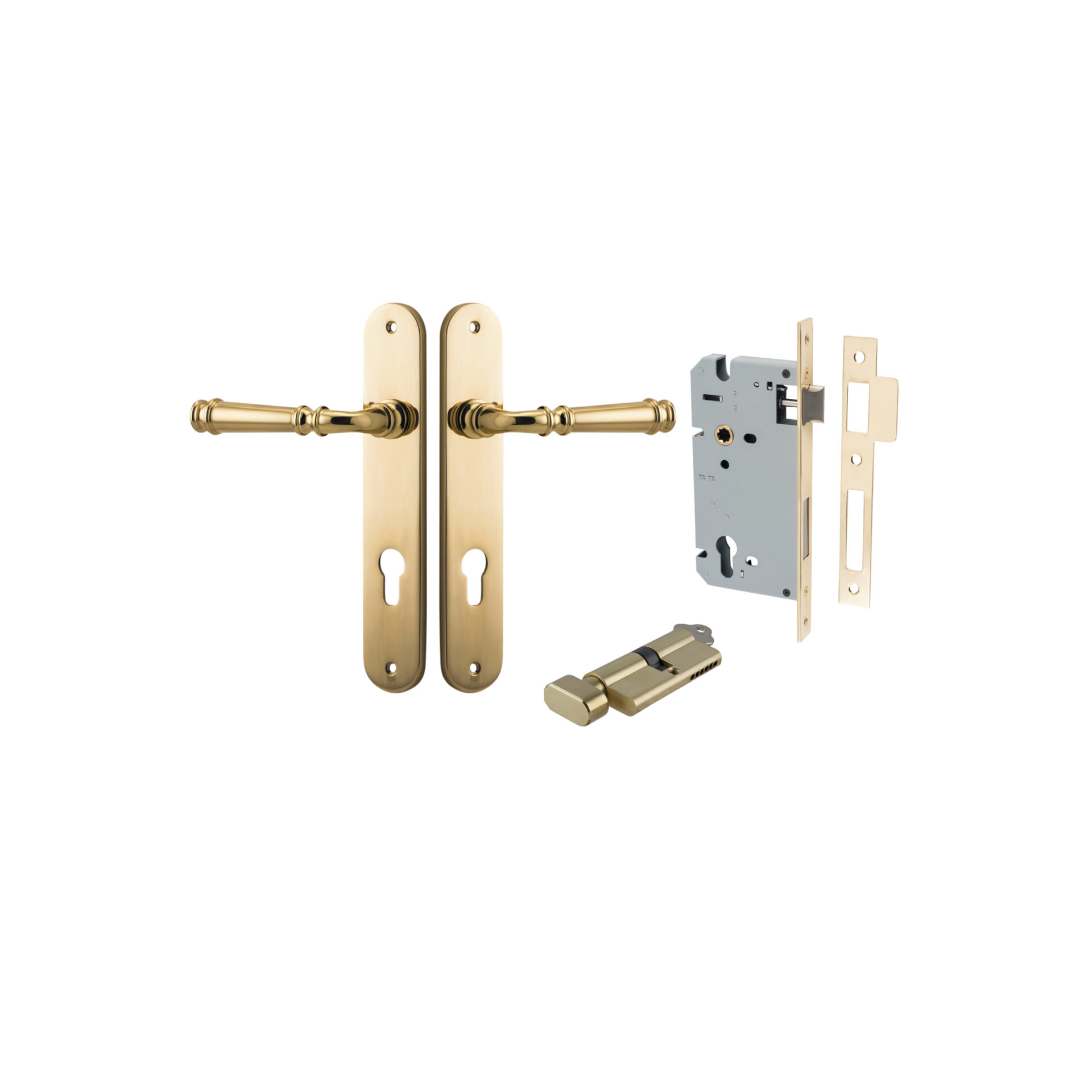 Verona Lever - Oval Backplate Entrance Kit with High Security Lock