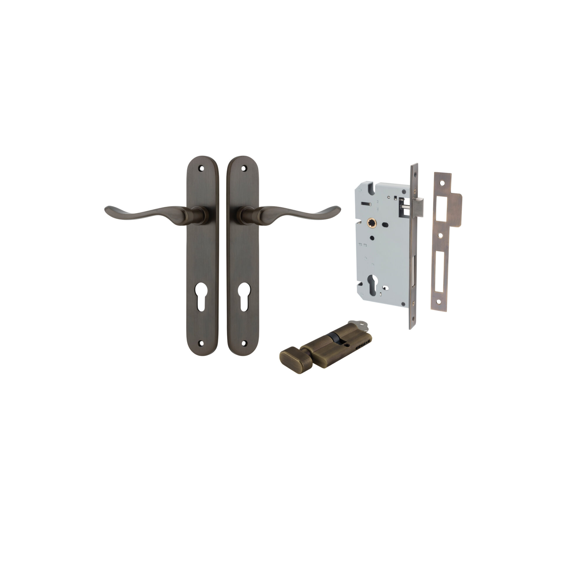 Stirling Lever - Oval Backplate Entrance Kit with High Security Lock
