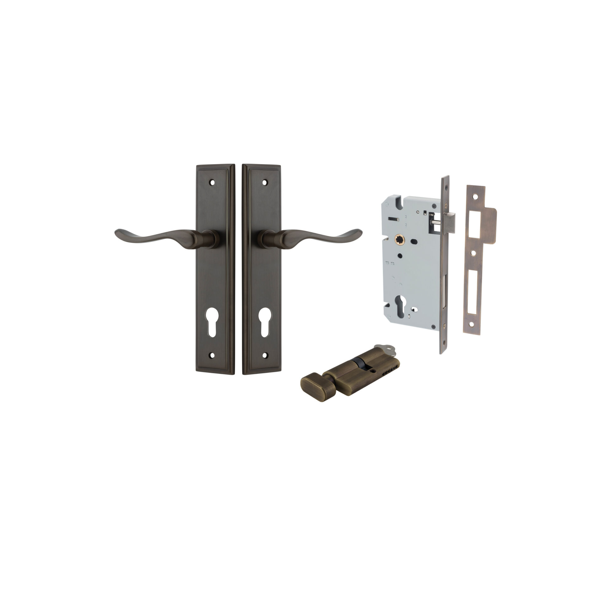 Stirling Lever - Stepped Backplate Entrance Kit with High Security Lock