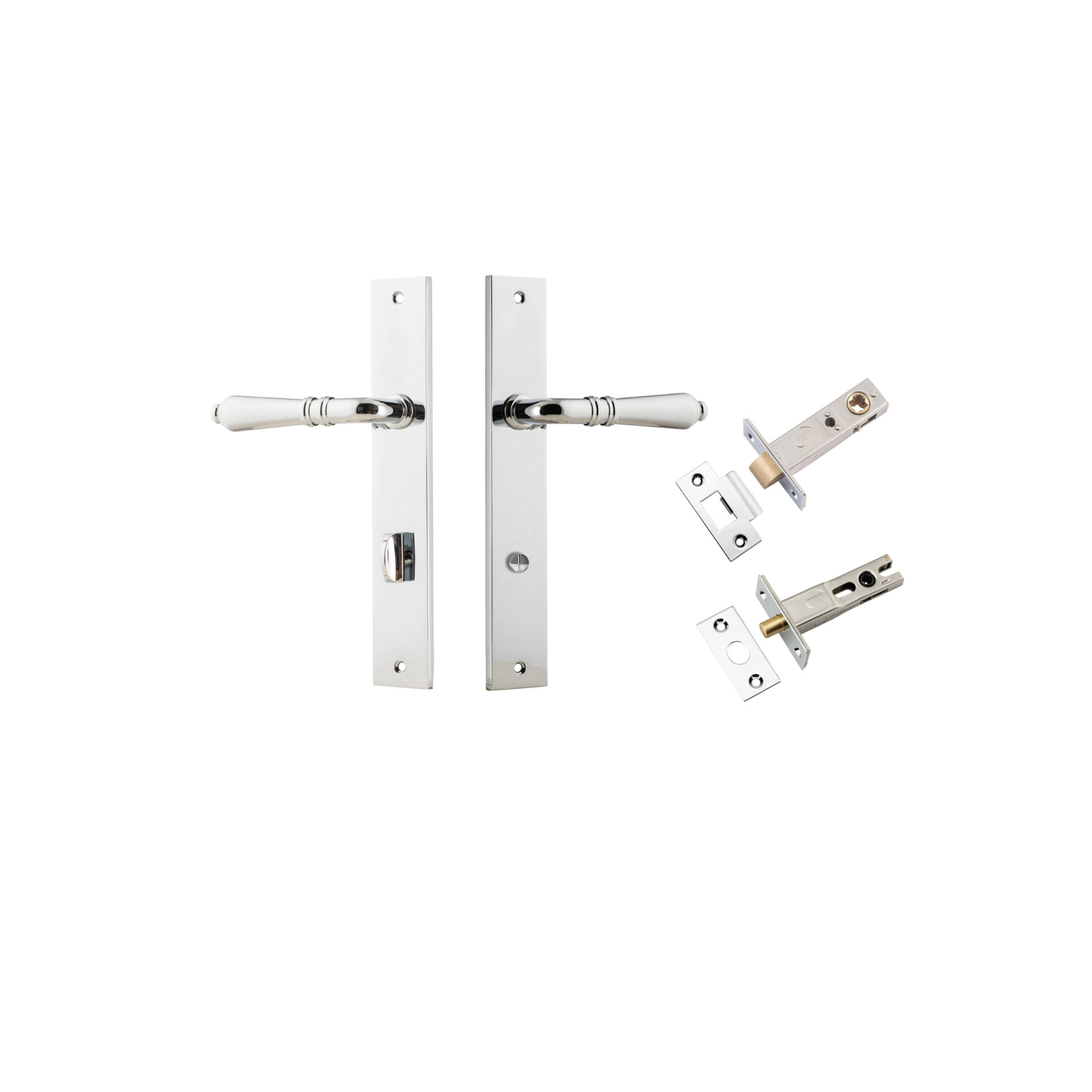 Sarlat Lever - Rectangular Backplate Privacy Kit with Privacy Turn