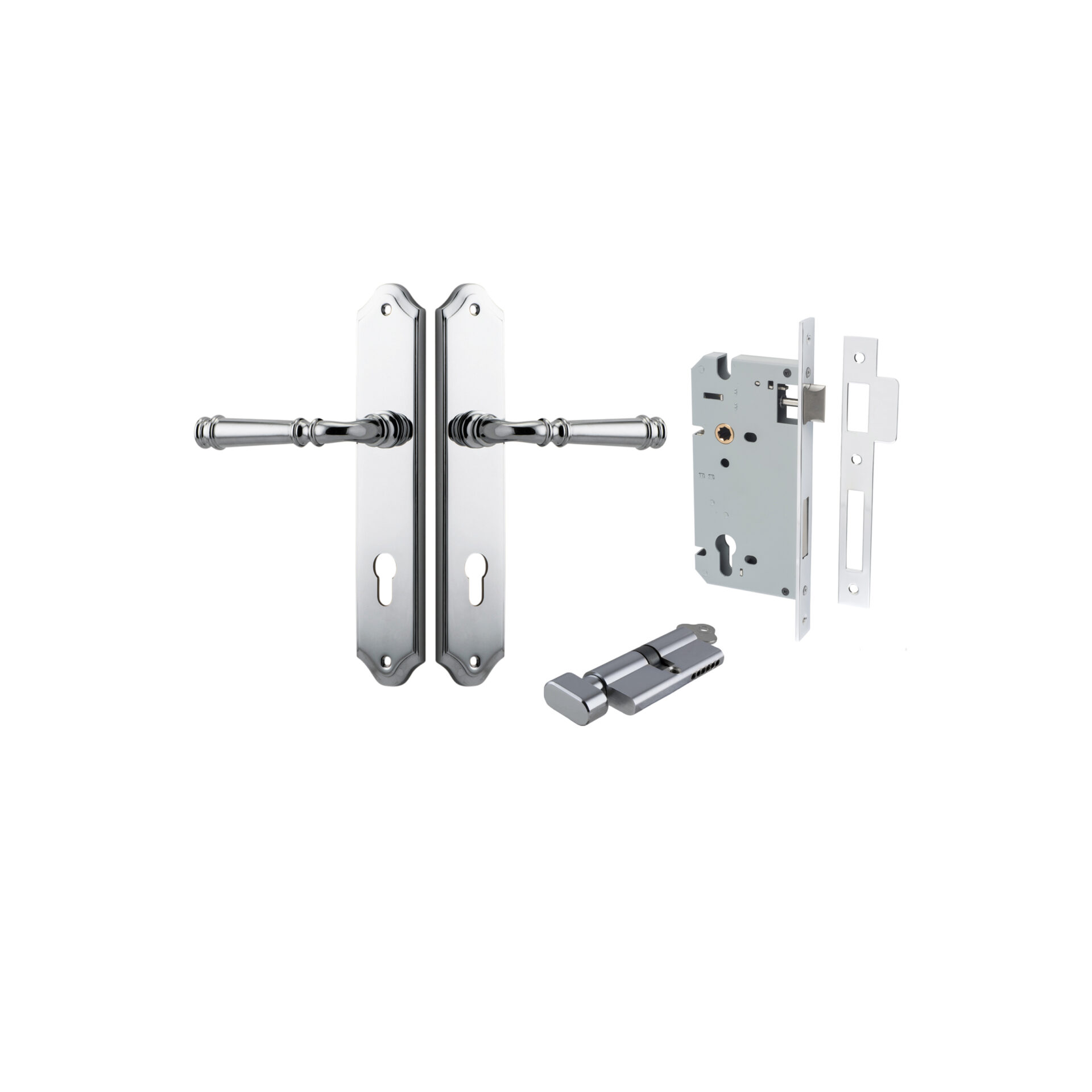 Verona Lever - Shouldered Backplate Entrance Kit with High Security Lock