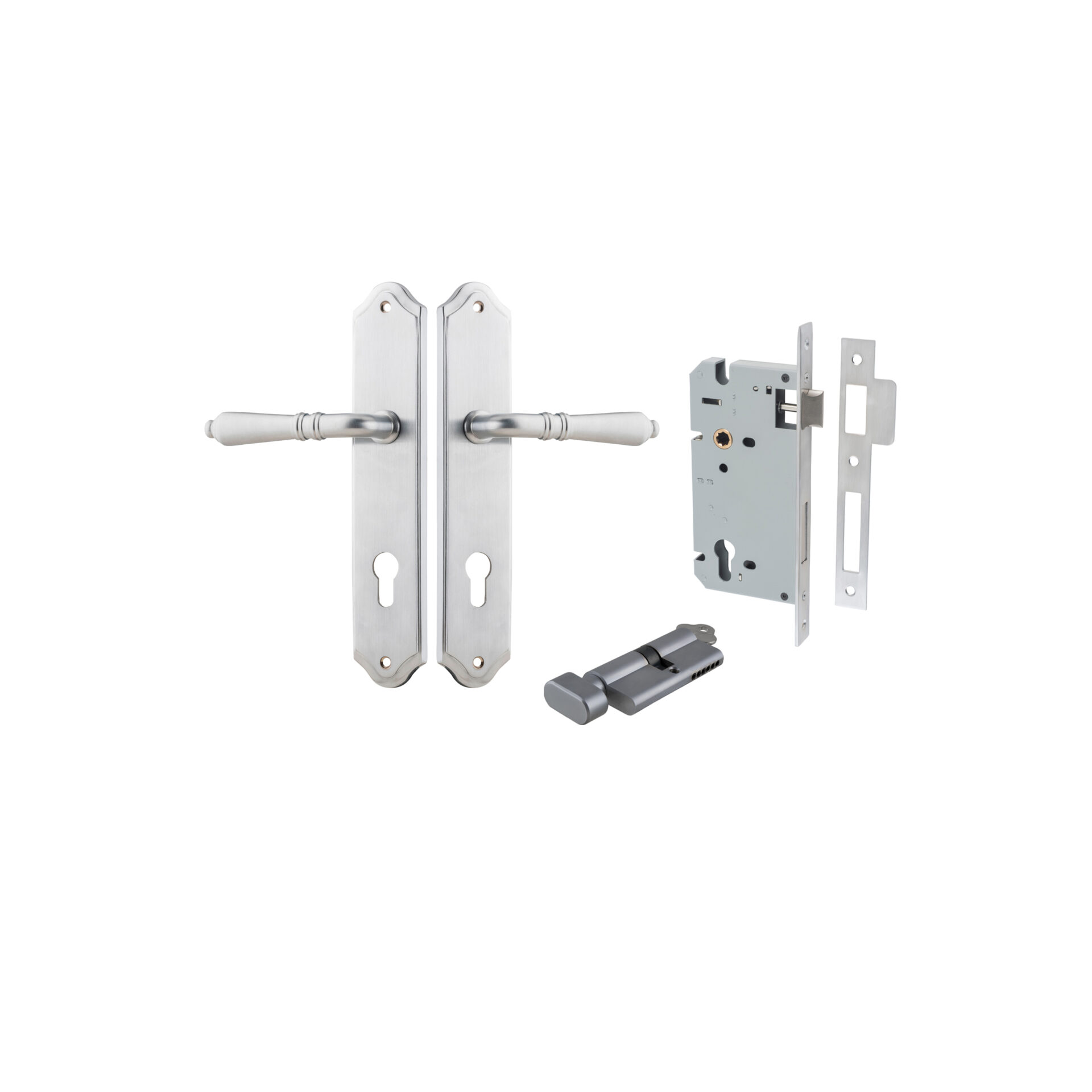 Sarlat Lever - Shouldered Backplate Entrance Kit with High Security Lock