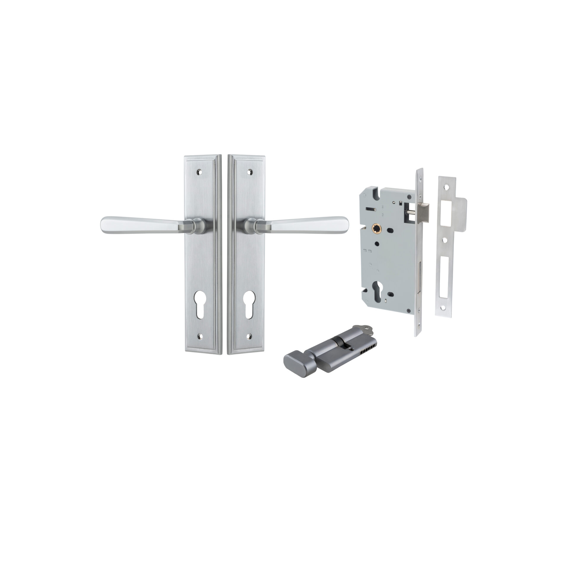 Copenhagen Lever - Stepped Backplate Entrance Kit with High Security Lock