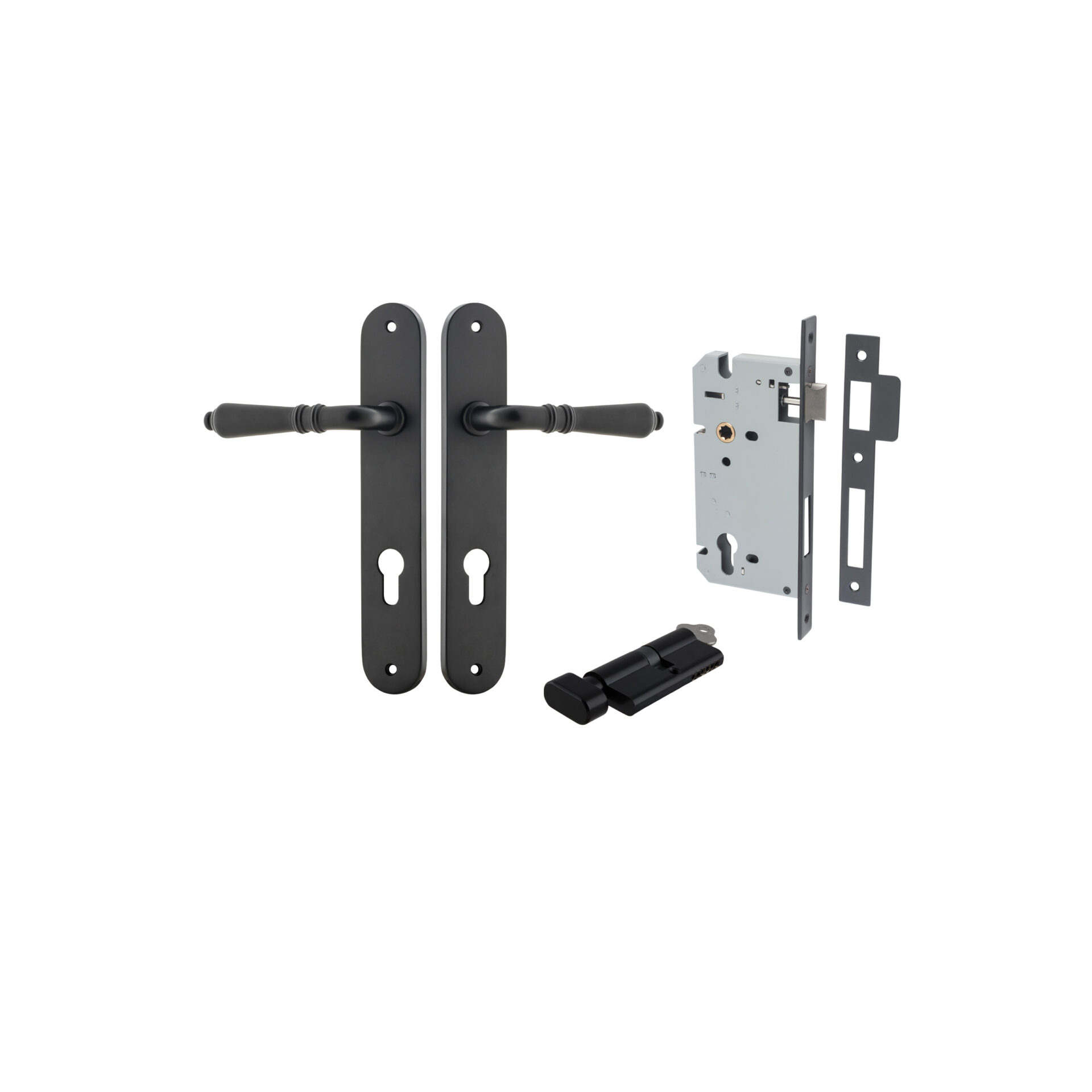 Sarlat Lever - Oval Backplate Entrance Kit with High Security Lock