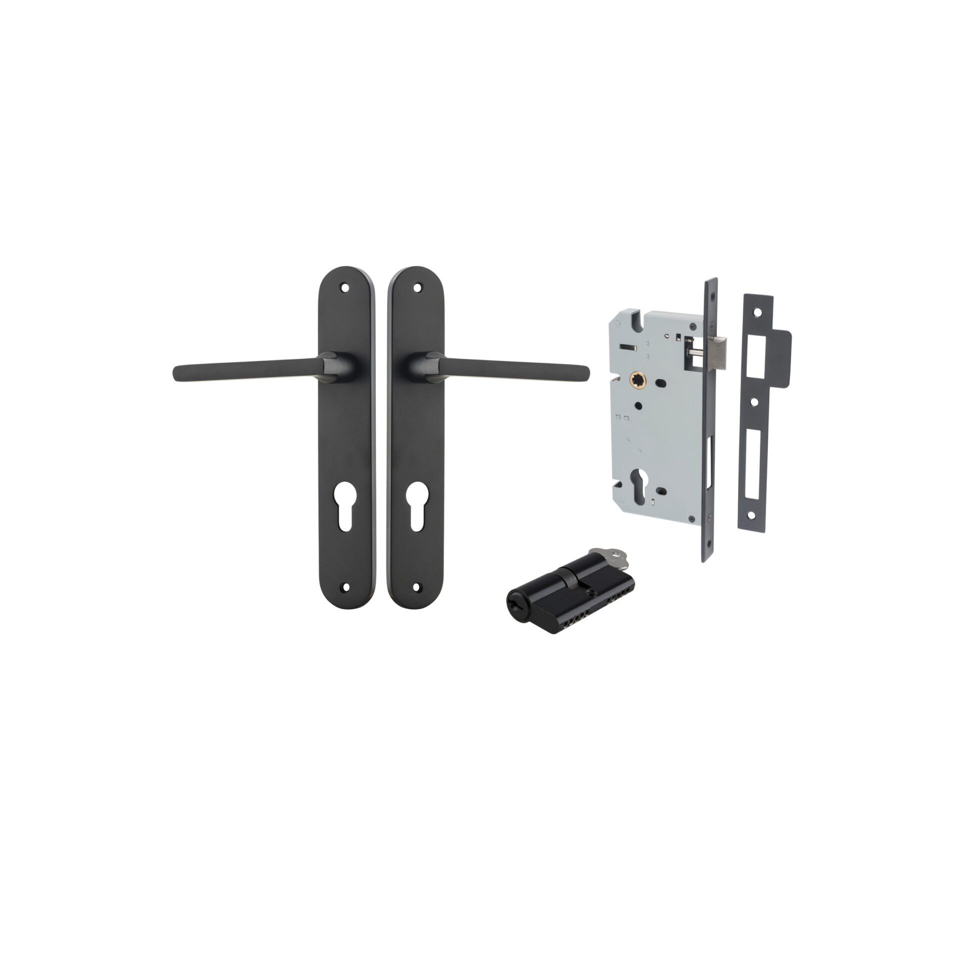 Baltimore Lever - Oval Backplate Entrance Kit with High Security Lock