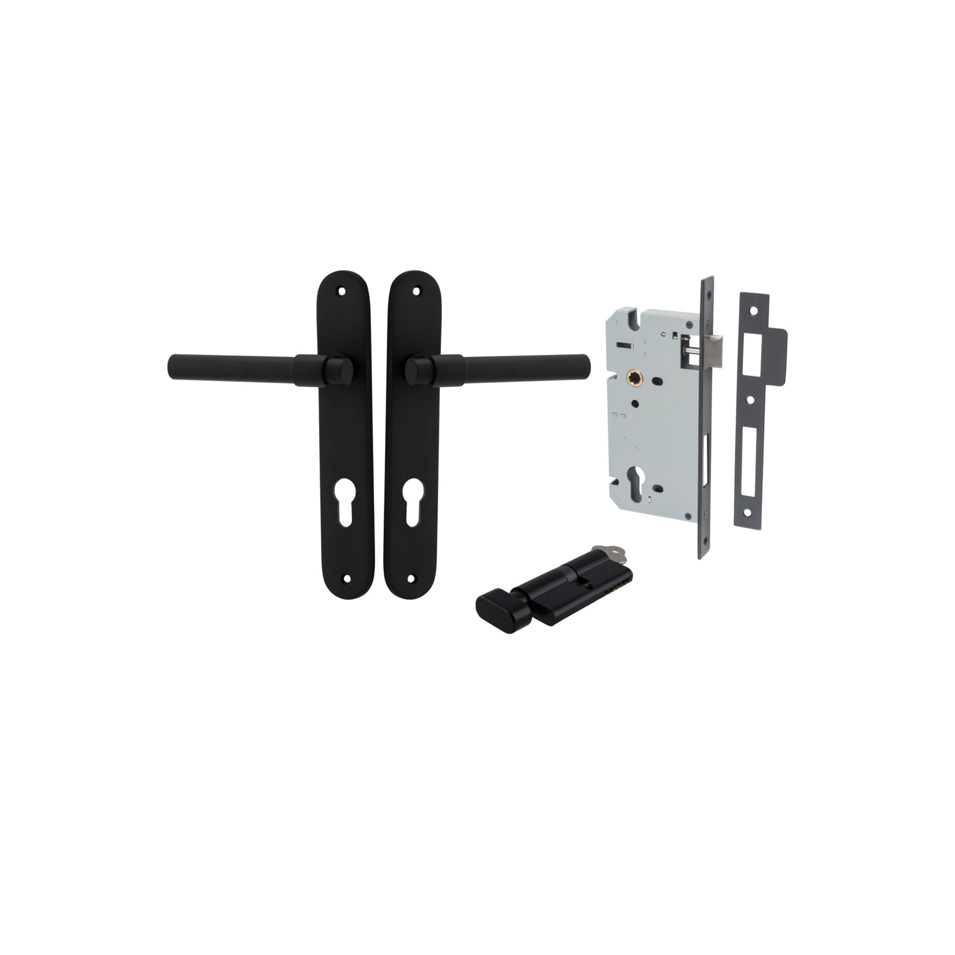 Helsinki Lever - Oval Backplate Entrance Kit with High Security Lock