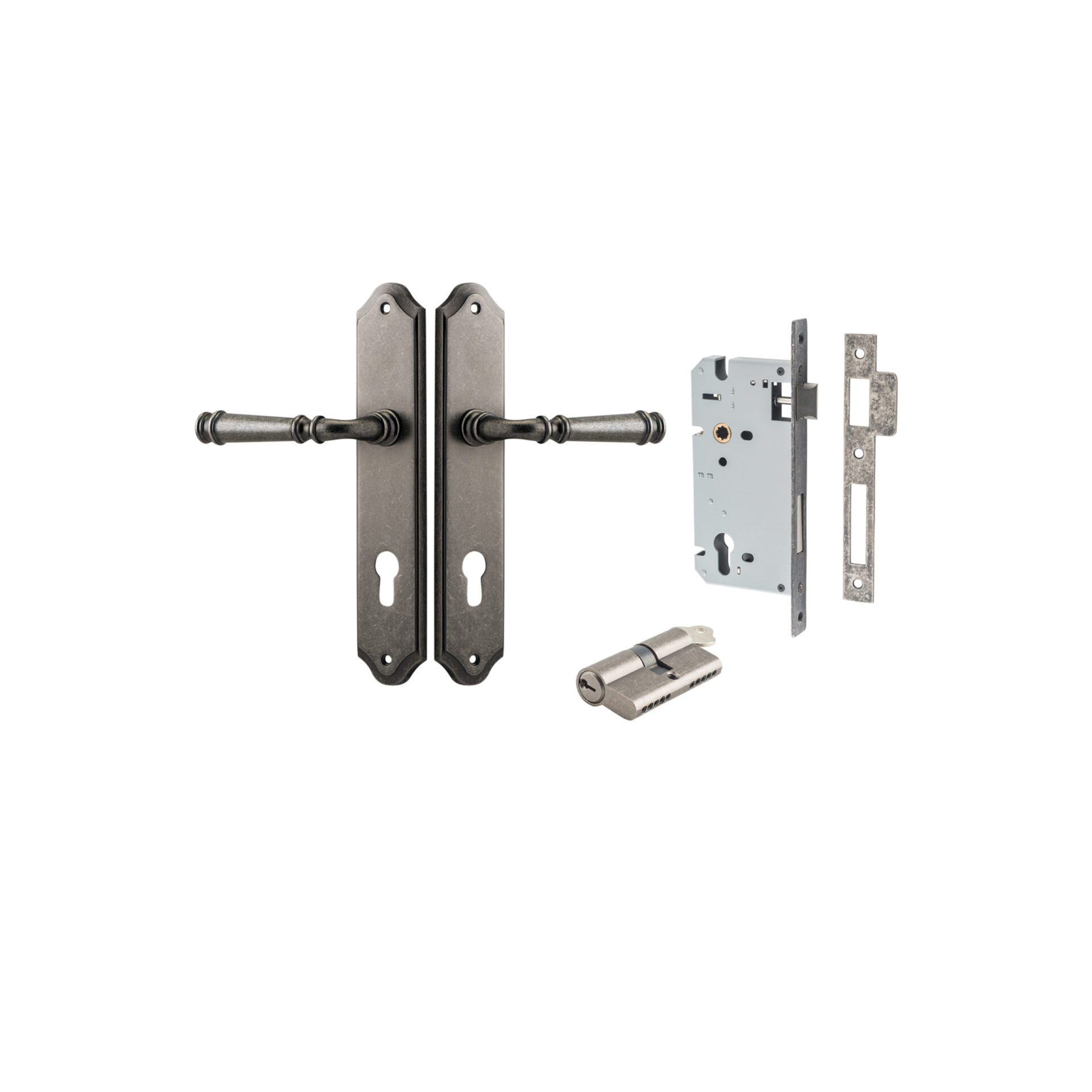 Verona Lever - Shouldered Backplate Entrance Kit with High Security Lock