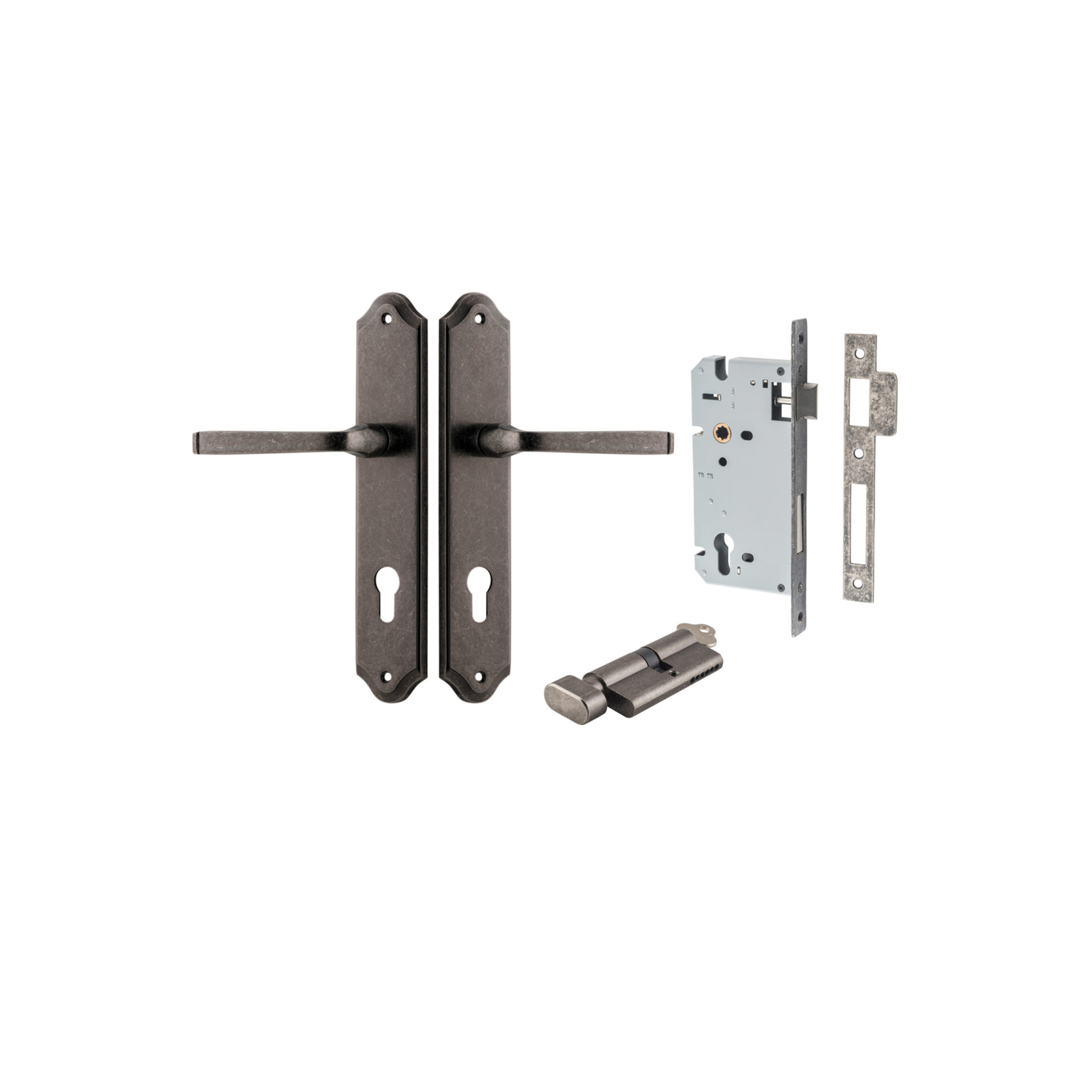 Annecy Lever - Shouldered Backplate Entrance Kit with High Security Lock