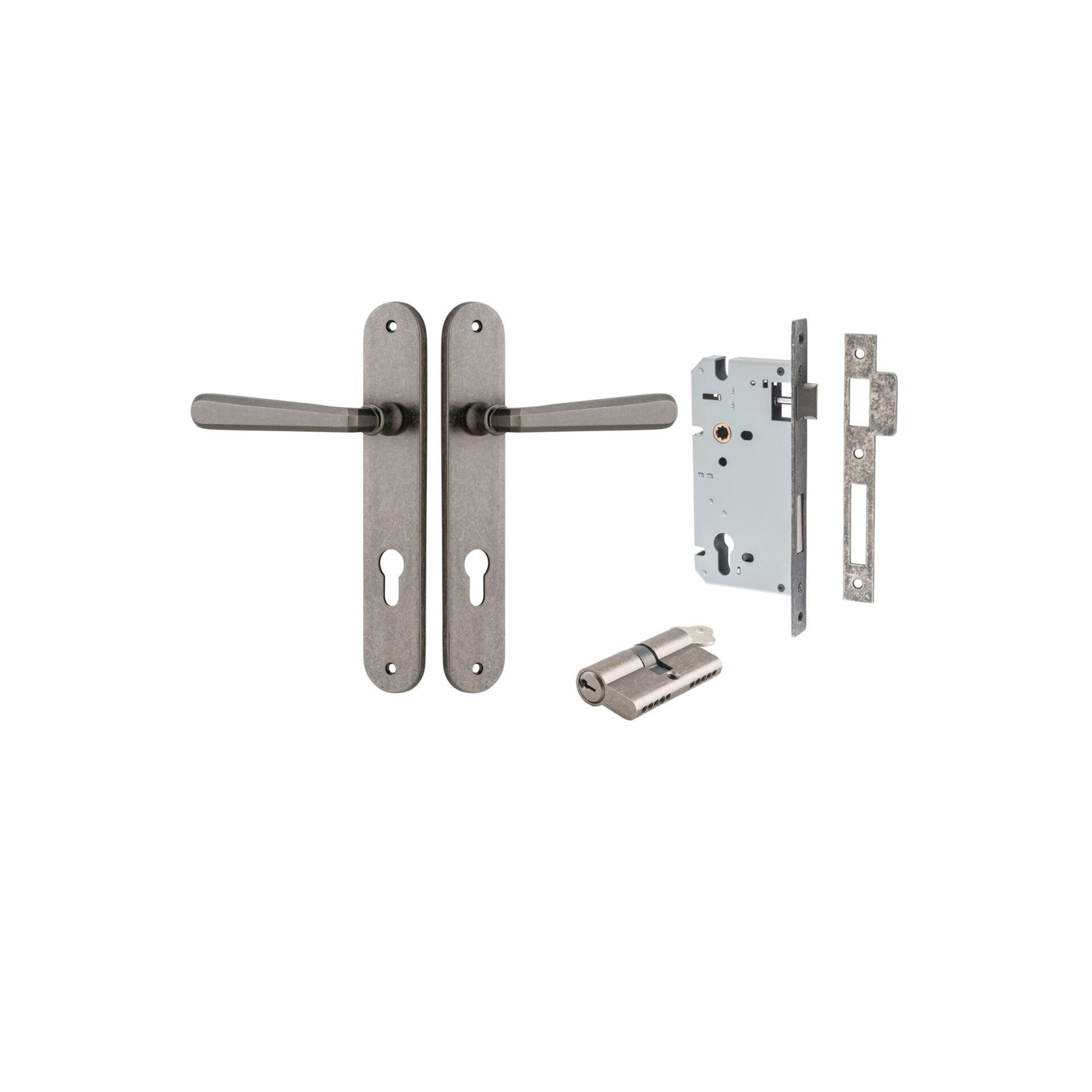 Copenhagen Lever - Oval Backplate Entrance Kit with High Security Lock