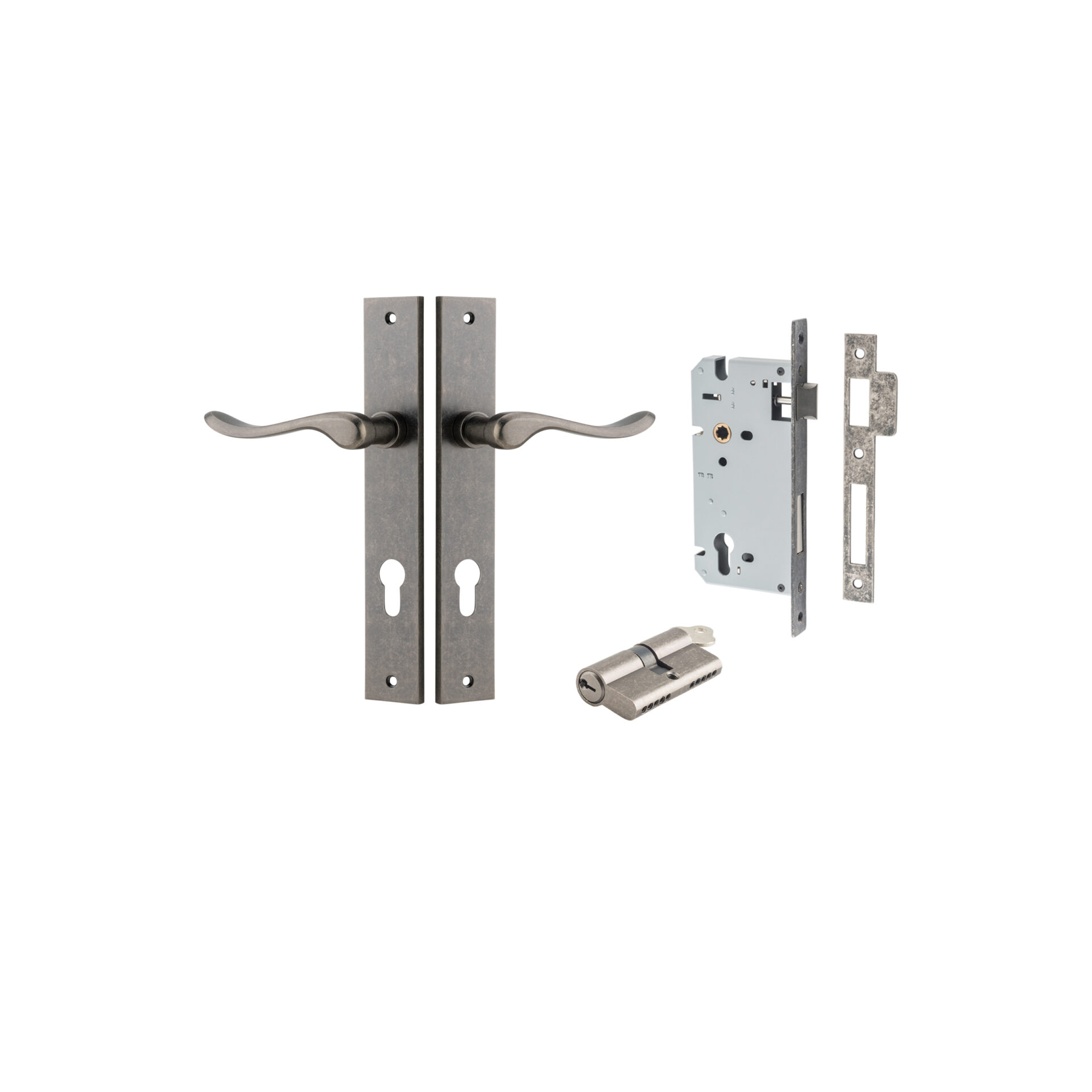 Stirling Lever - Rectangular Backplate Entrance Kit with High Security Lock