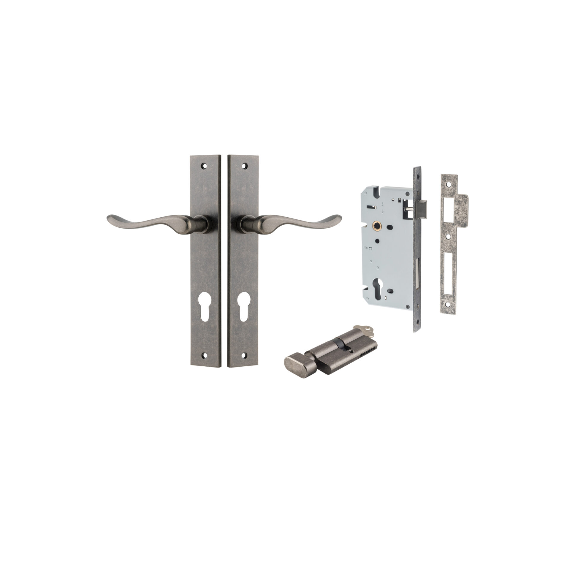 Stirling Lever - Rectangular Backplate Entrance Kit with High Security Lock