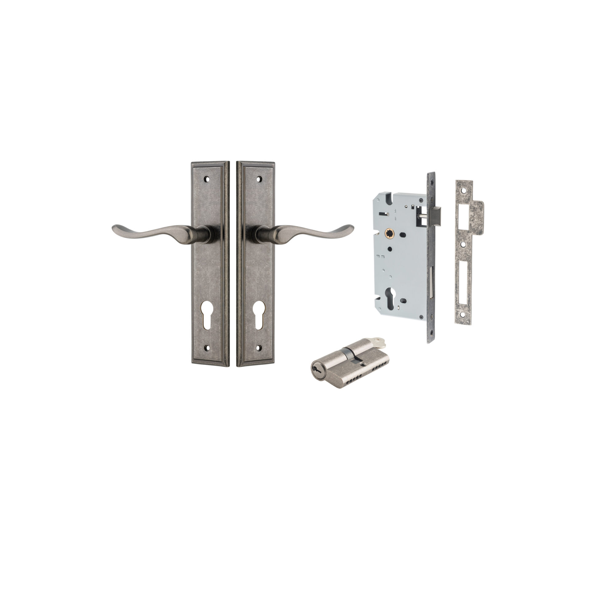 Stirling Lever - Stepped Backplate Entrance Kit with High Security Lock