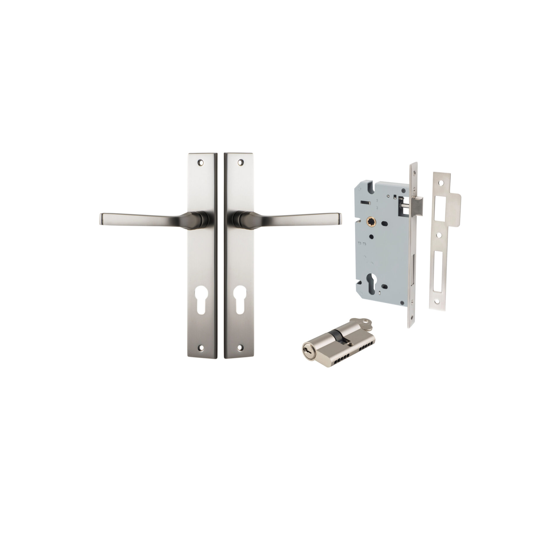 Annecy Lever - Rectangular Backplate Entrance Kit with High Security Lock