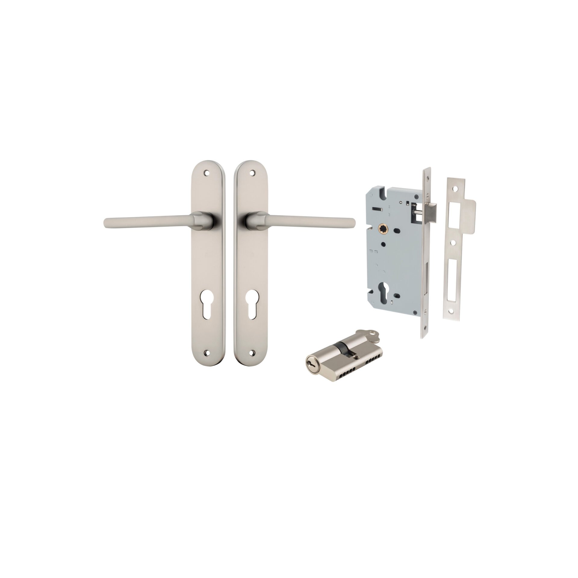 Baltimore Lever - Oval Backplate Entrance Kit with High Security Lock