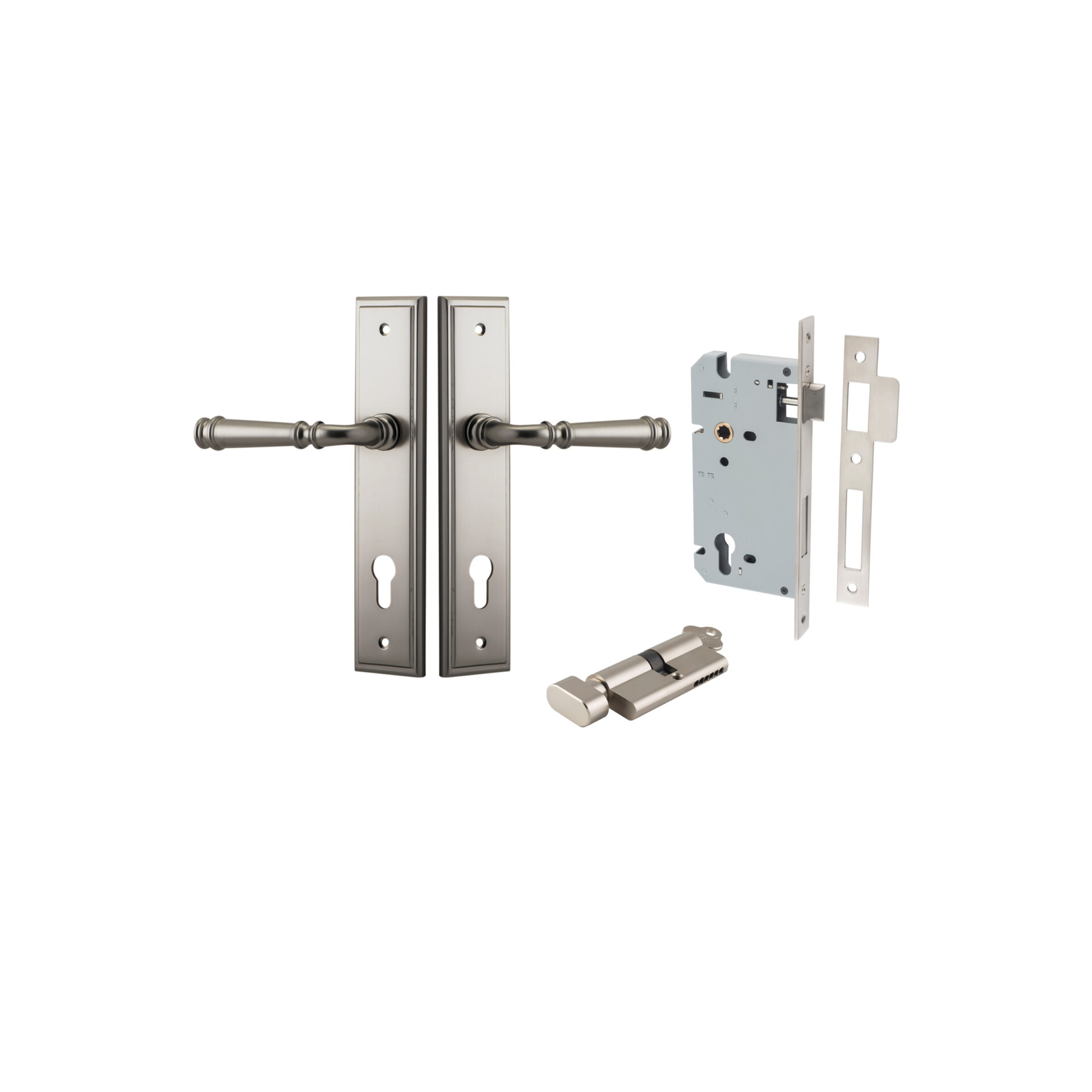 Verona Lever - Stepped Backplate Entrance Kit with High Security Lock