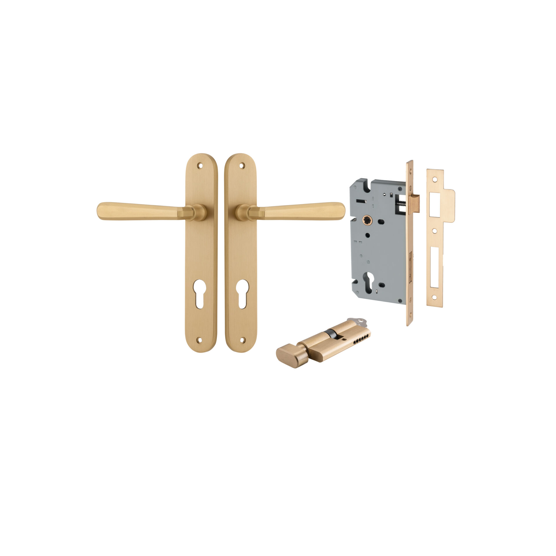 Copenhagen Lever - Oval Backplate Entrance Kit with High Security Lock