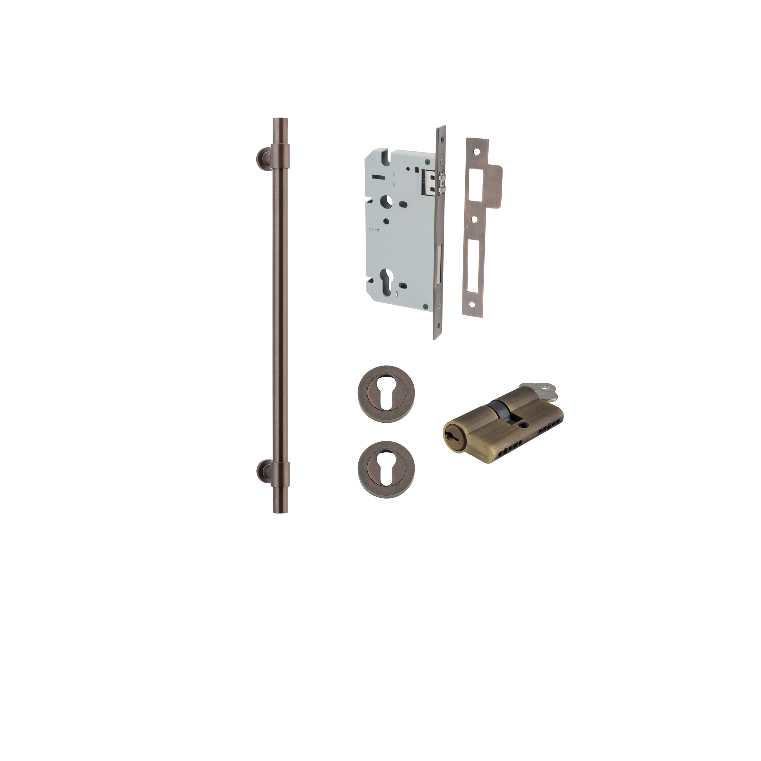 Helsinki Pull Handle 450mm Entrance Kit with Separate High Security