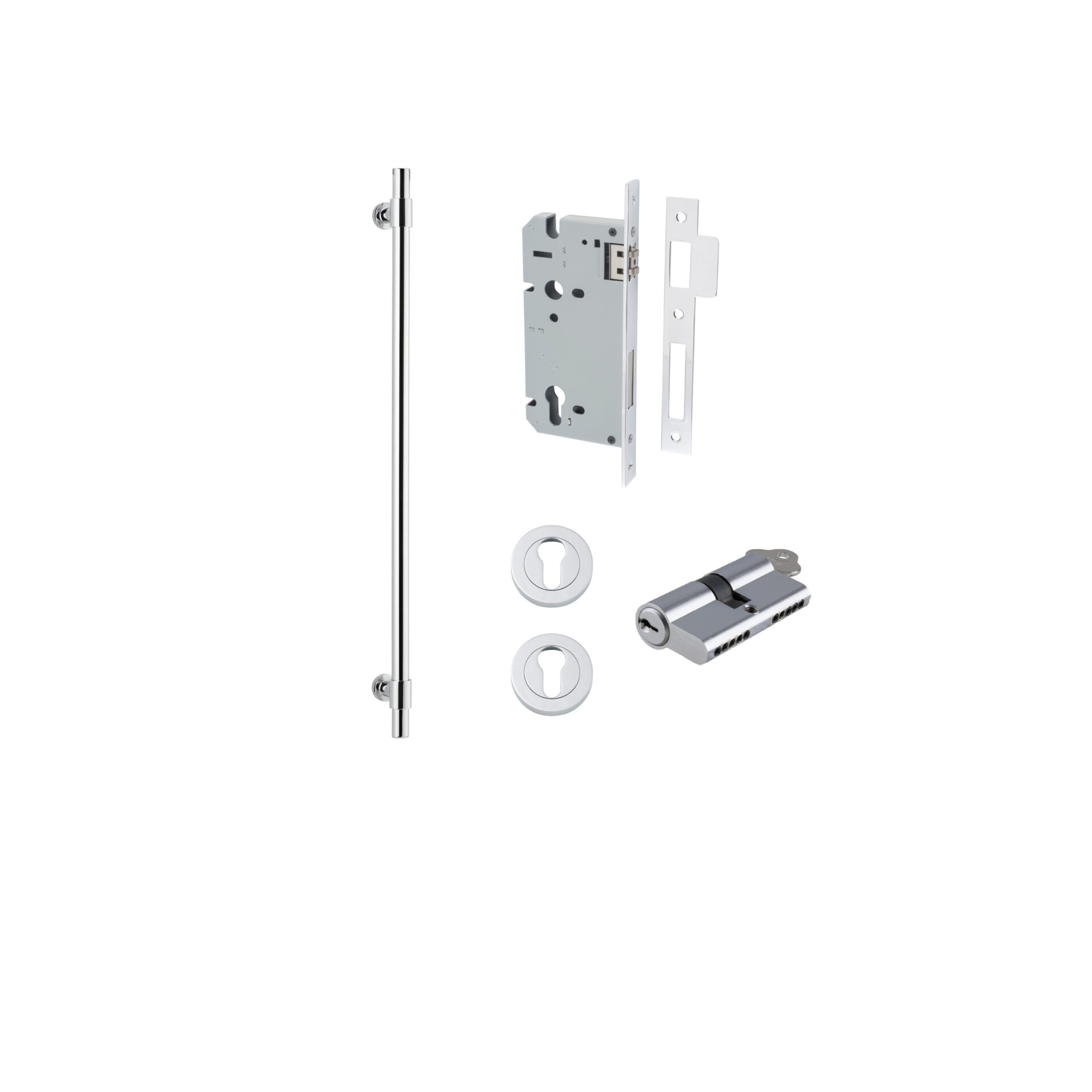 Helsinki Pull Handle - 600mm Entrance Kit with Separate High Security Lock