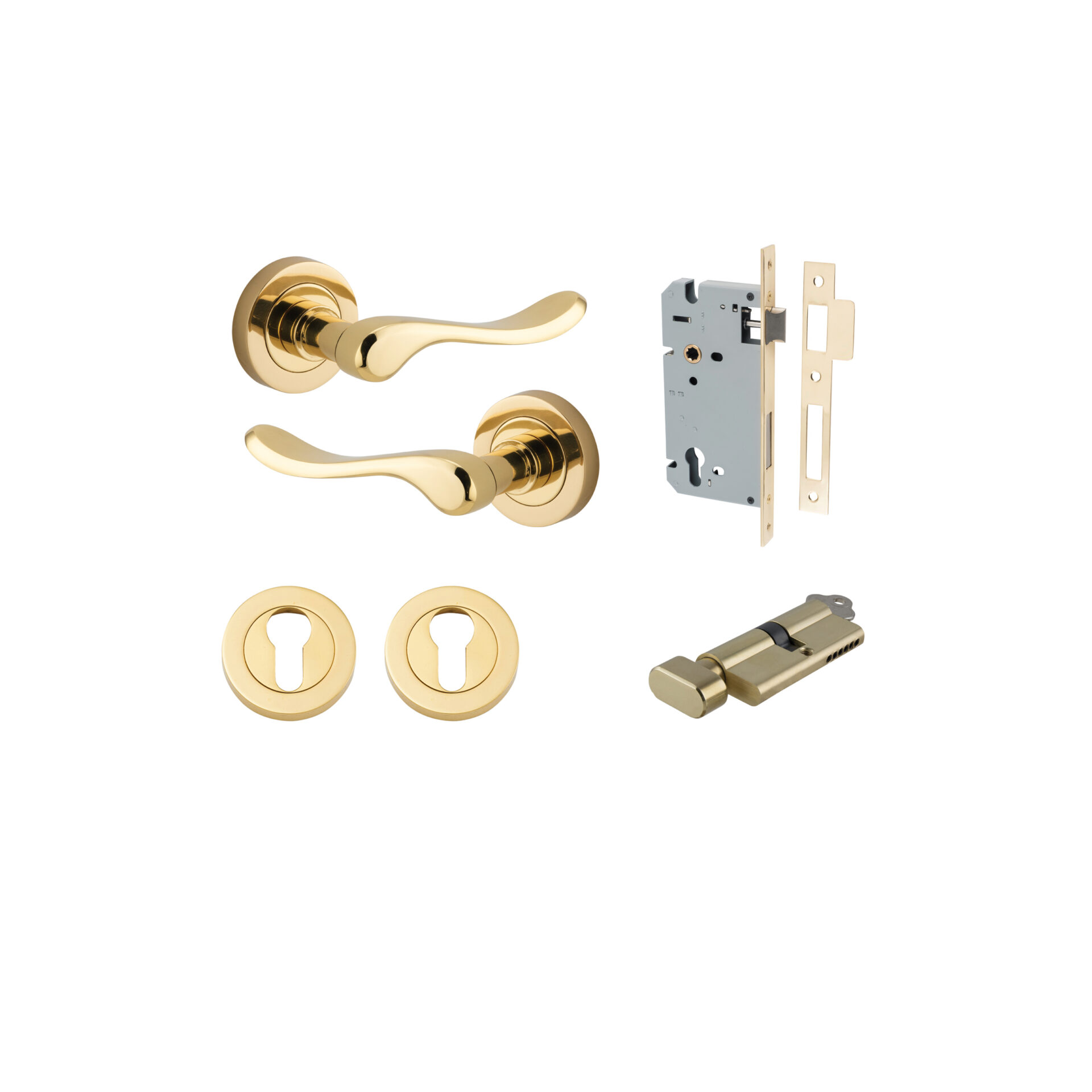 Stirling Lever - Round Rose Entrance Kit with Separate High Security Lock