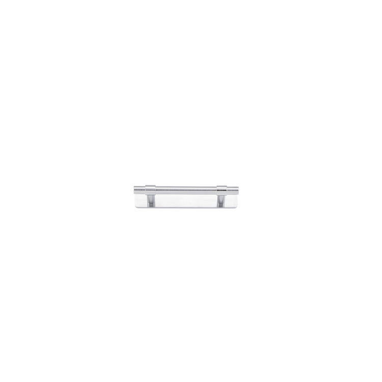 20995B - Helsinki Cabinet Pull with Backplate - CTC96mm - Brushed Chrome