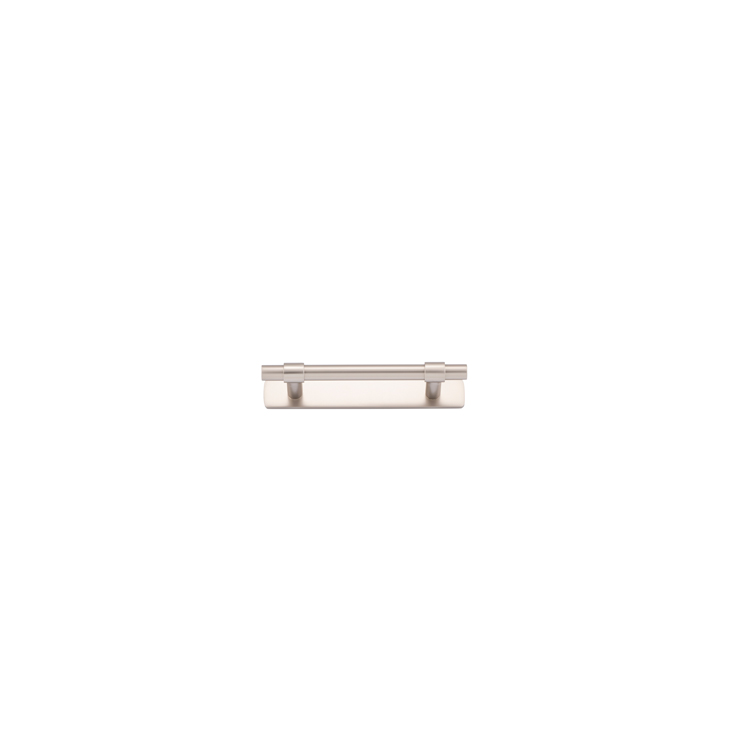 20999B - Helsinki Cabinet Pull with Backplate - CTC96mm - Satin Nickel