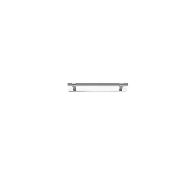 21015B - Helsinki Cabinet Pull with Backplate - CTC160mm - Brushed Chrome