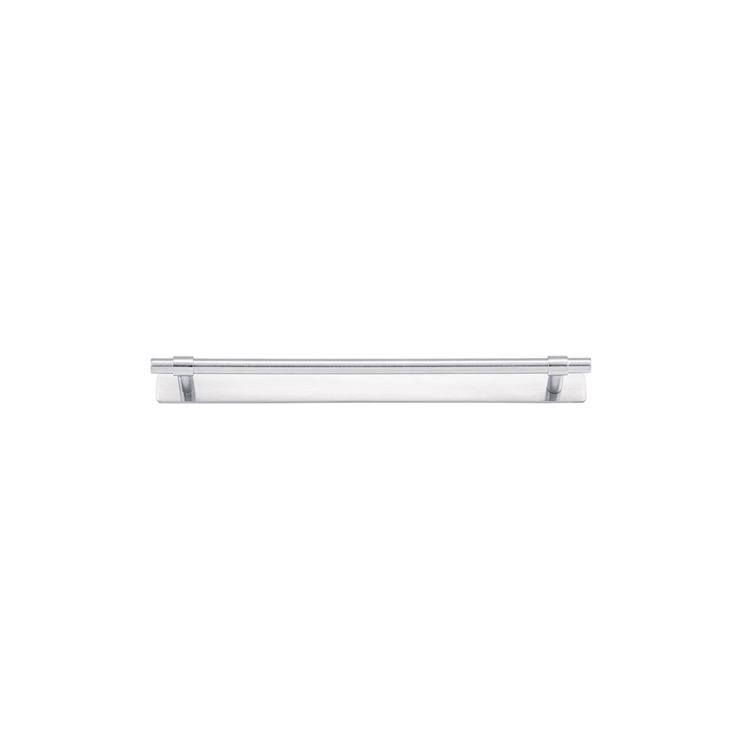 21025B - Helsinki Cabinet Pull with Backplate - CTC256mm - Brushed Chrome