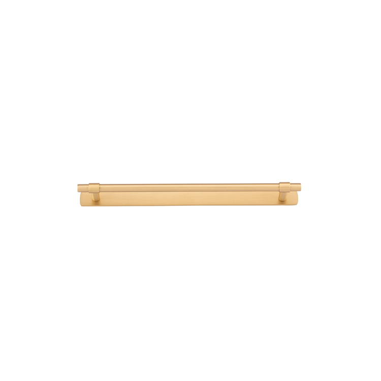 21026B - Helsinki Cabinet Pull with Backplate - CTC256mm - Brushed Brass