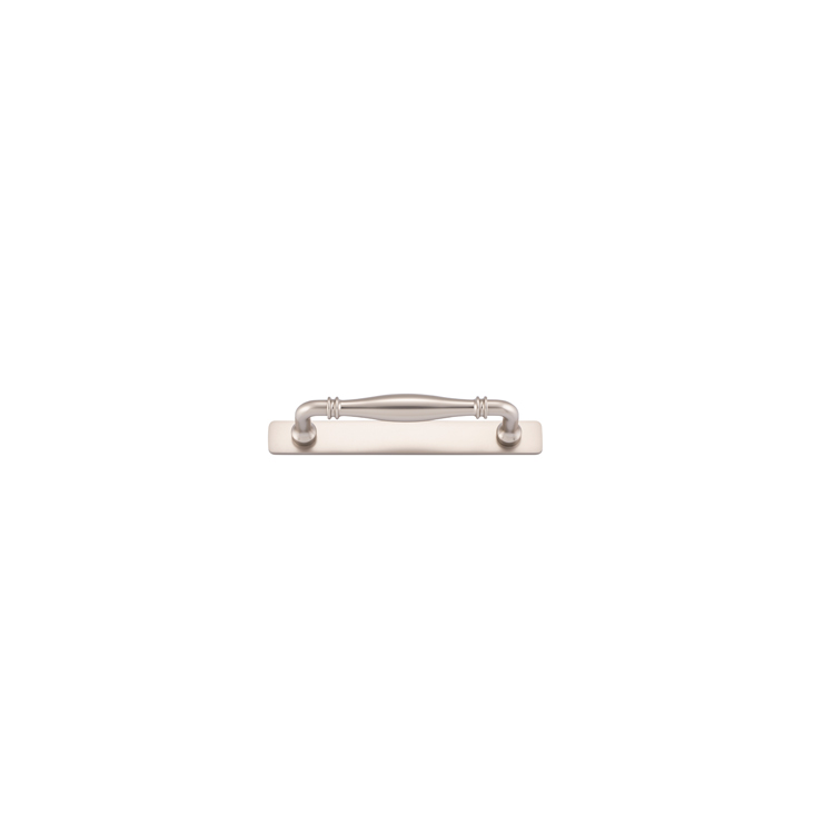 21069B - Sarlat Cabinet Pull with Backplate - CTC128mm - Satin Nickel