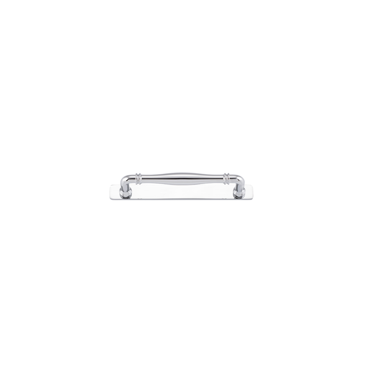 21074B - Sarlat Cabinet Pull with Backplate - CTC160mm - Polished Chrome