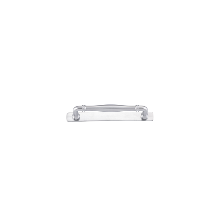 21075B - Sarlat Cabinet Pull with Backplate - CTC160mm - Brushed Chrome