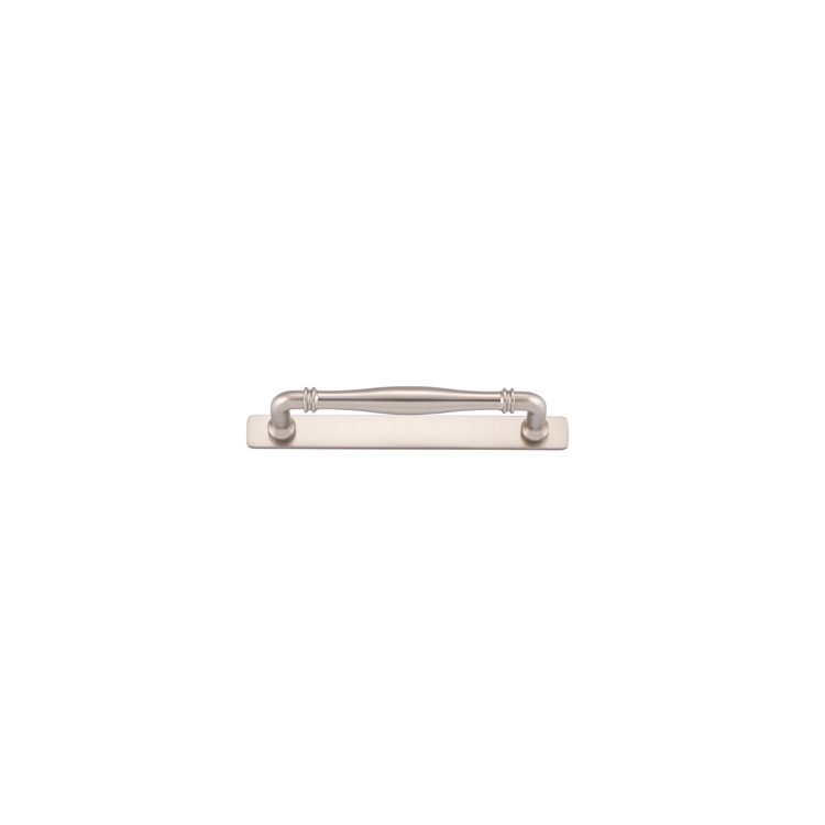 21079B - Sarlat Cabinet Pull with Backplate - CTC160mm - Satin Nickel