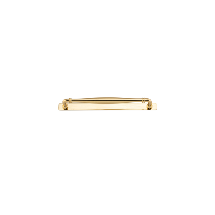 21080B - Sarlat Cabinet Pull with Backplate - CTC256mm - Polished Brass