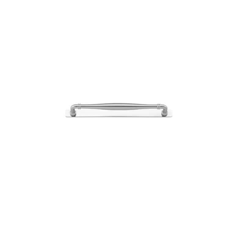 21085B - Sarlat Cabinet Pull with Backplate - CTC256mm - Brushed Chrome