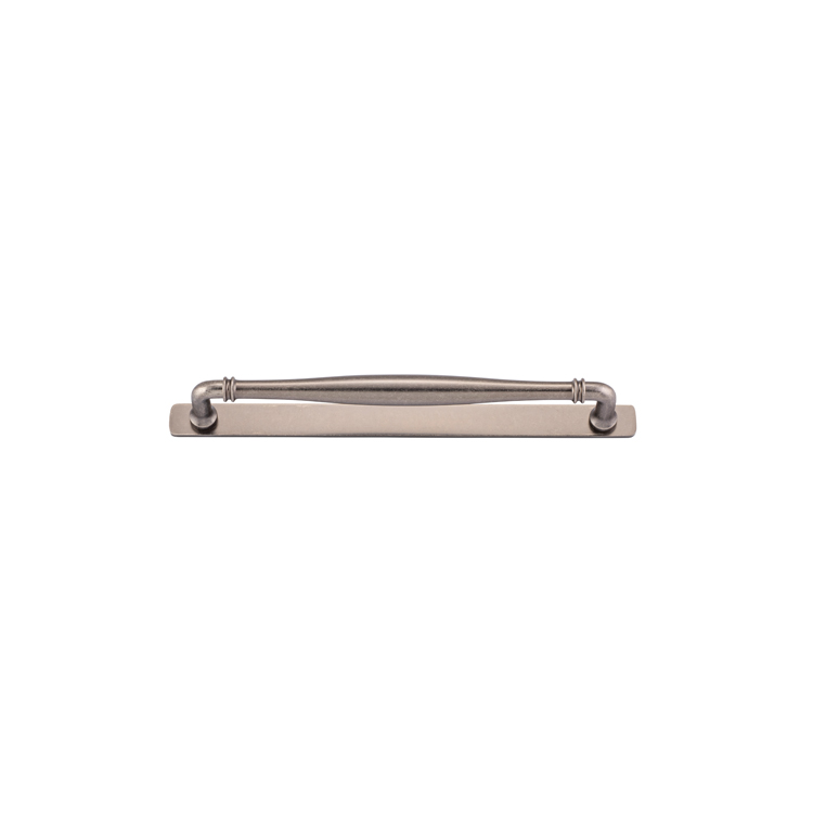 21087B - Sarlat Cabinet Pull with Backplate - CTC256mm - Distressed Nickel
