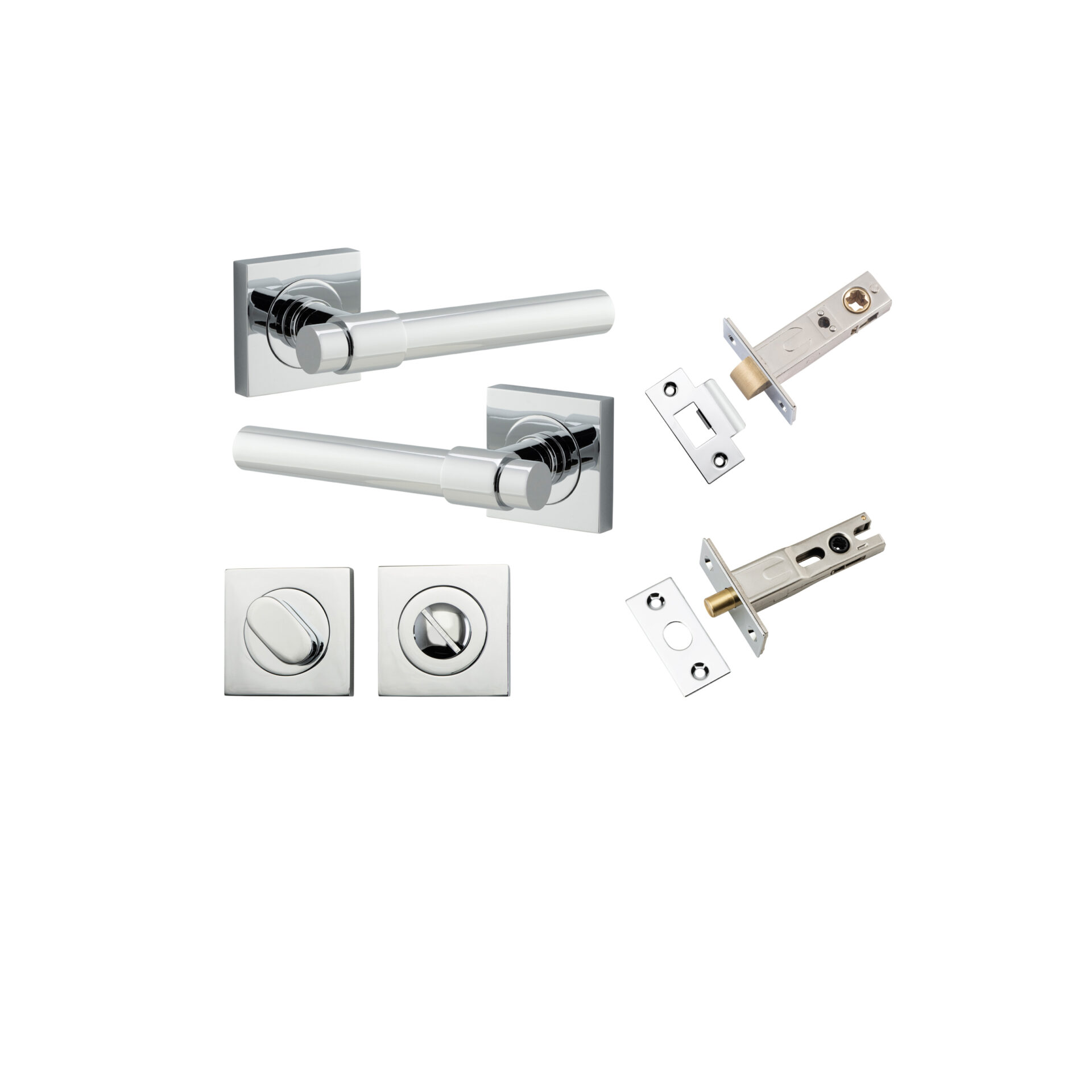 Helsinki Lever - Square Rose Privacy Kit with Separate Privacy Turn